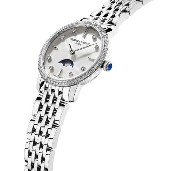 Frederique Constant Women's Moon phase Quartz Silver Watch 30MM FC-206MPWD1SD6B - Picture 4 of 4